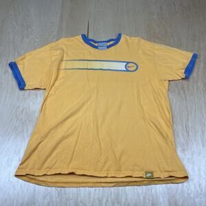 Nike Ringer T Shirt Mens XL Orange Blue Swoosh Stripe Graphic Cotton Y2K Tee